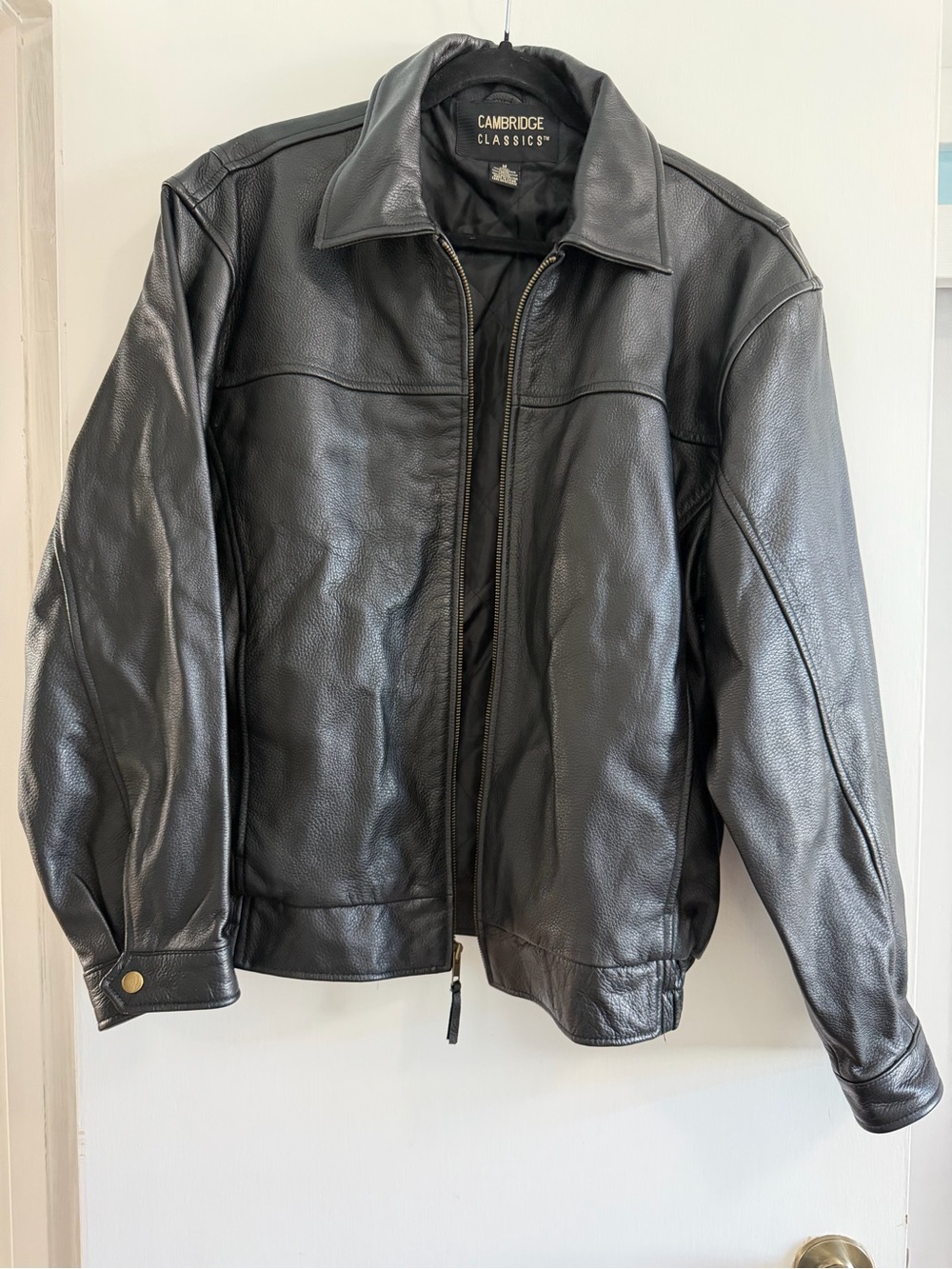 Cambridge Classics Men's Black Leather Zip Jacket